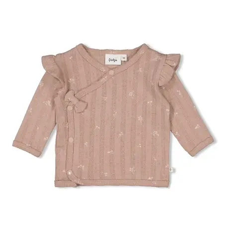 Feetje Babykleding Overslagshirt Pointelle Rib Delicate Flower Taupe