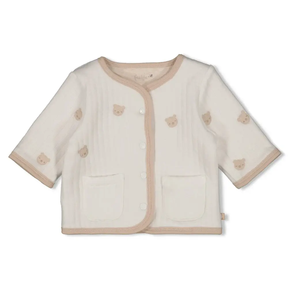 Feetje Babykleding Omkeerbaar Jasje Embroidery Honey Bear Offwhite