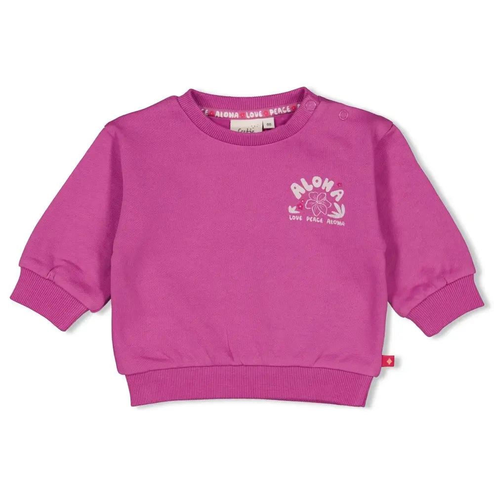 Feetje Babykleding Sweater Relaxed Fit Love Peace Aloha Paars