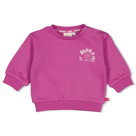 Feetje Babykleding Sweater Relaxed Fit Love Peace Aloha Paars