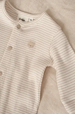 Feetje Babykleding Pakje Omslagvoet Rib Streep Honey Bear Zand