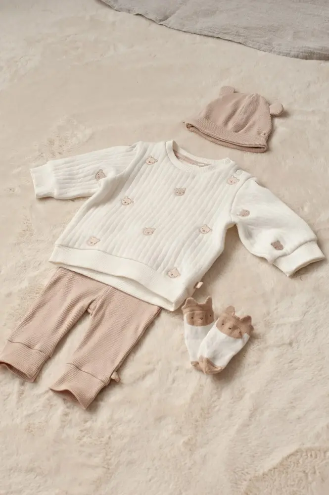Feetje Babykleding Sweater Embroidery Honey Bear Offwhite Feetje Babykleding Sweater Embroidery Honey Bear Offwhite