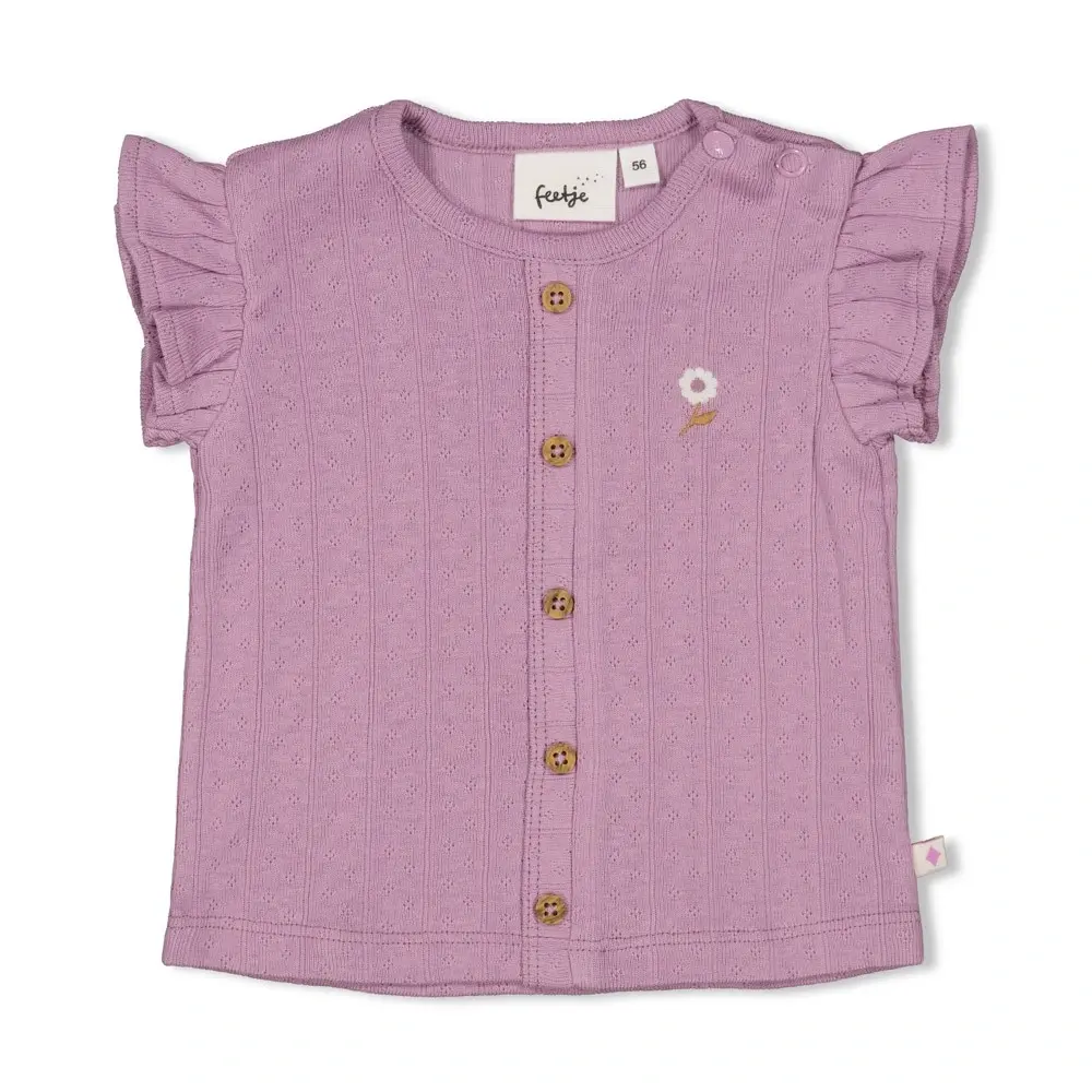 Feetje Babykleding Top Pointelle Rib Flower Ranch Violet
