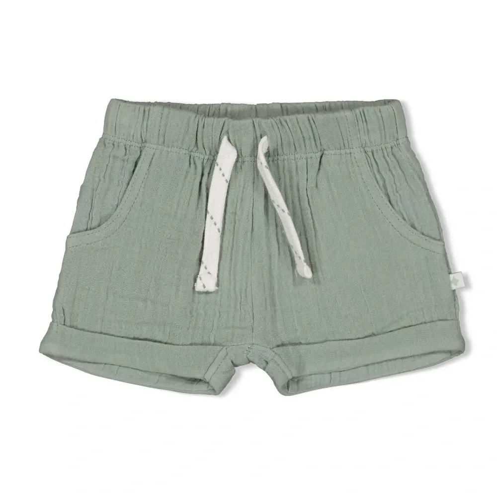 Feetje Babykleding Short Mousseline Summer Woven Zeegroen