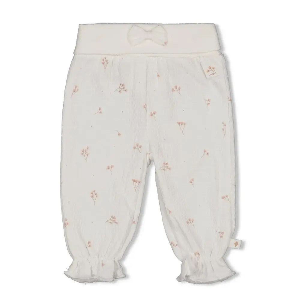 Feetje Babykleding Broek Crinkle Delicate Flower Offwhite