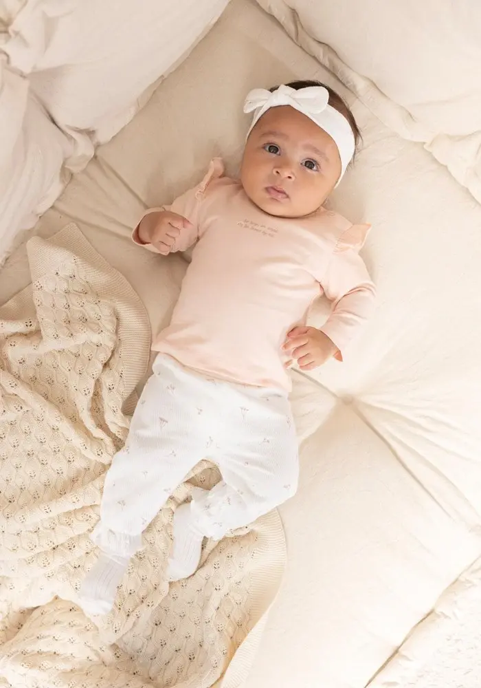 Feetje Babykleding Broek Crinkle Delicate Flower Offwhite