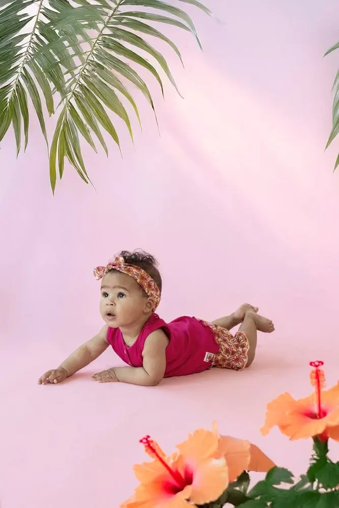 Feetje Babykleding Short Love Peace Aloha Perzik