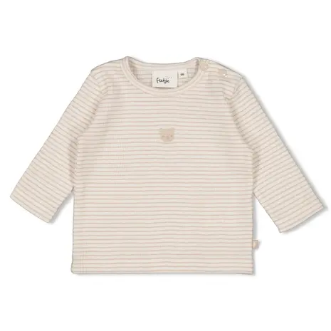 Feetje Babykleding Longsleeve Rib Streep Honey Bear Zand
