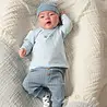 Feetje Babykleding Mutsje Rib Blue Ocean Blauw melange