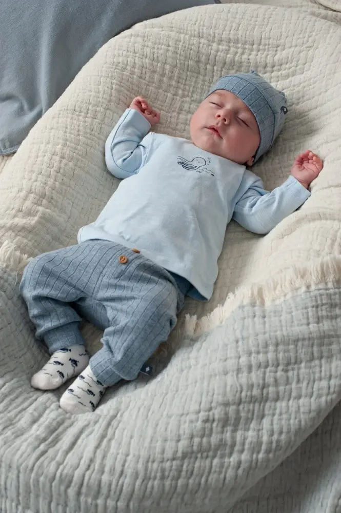 Feetje Babykleding Mutsje Rib Blue Ocean Blauw melange