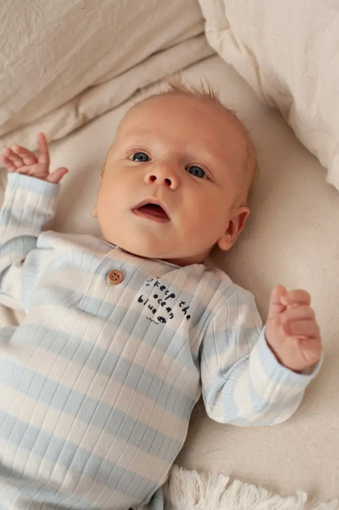 Feetje Babykleding Longsleeve Rib Streep Blue Ocean Blauw