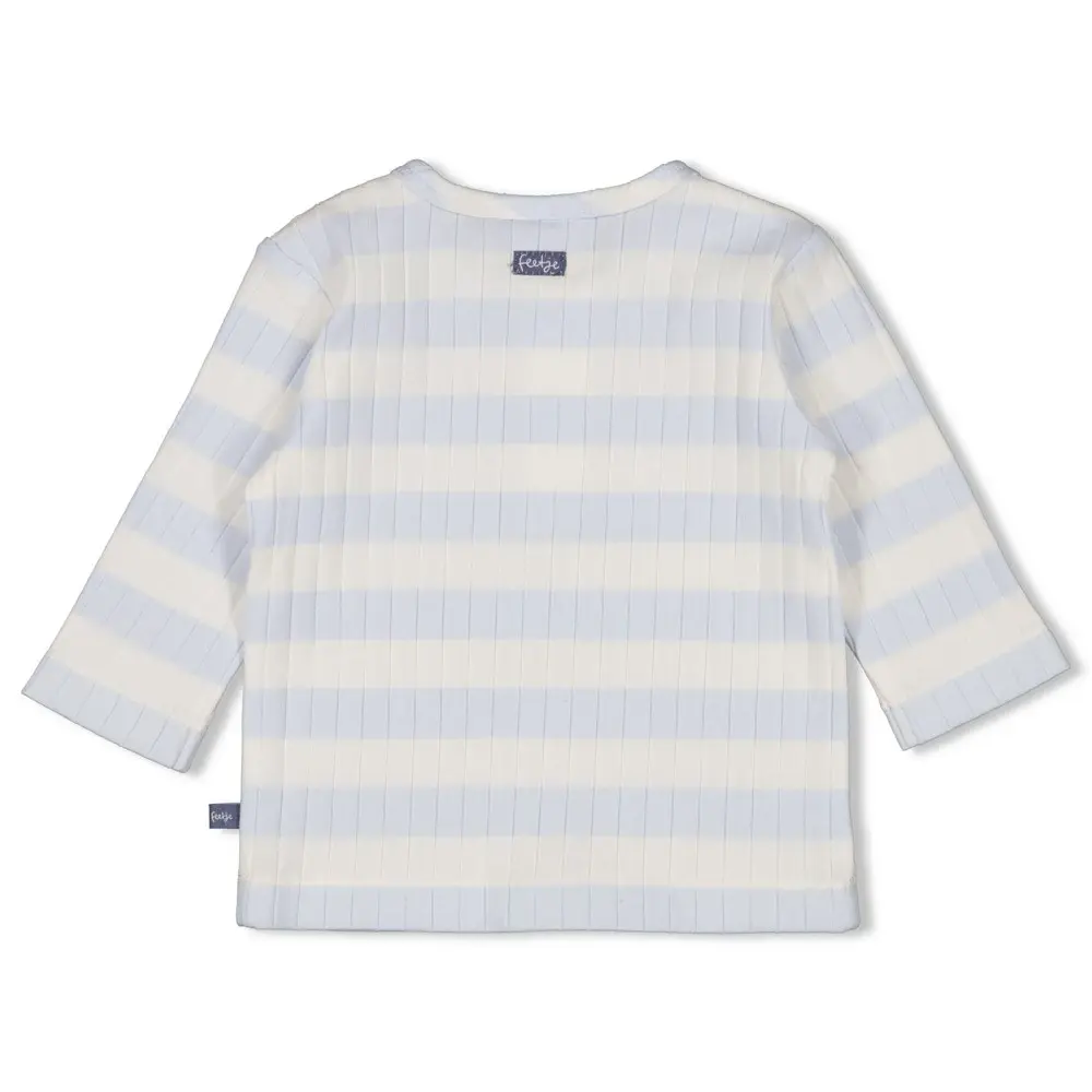 Feetje Babykleding Longsleeve Rib Streep Blue Ocean Blauw