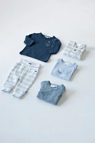 Feetje Babykleding Longsleeve Rib Streep Blue Ocean Blauw