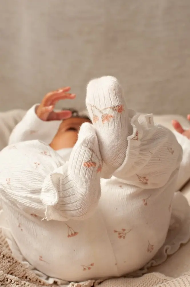 Feetje Babykleding Sokken Delicate Flower Offwhite