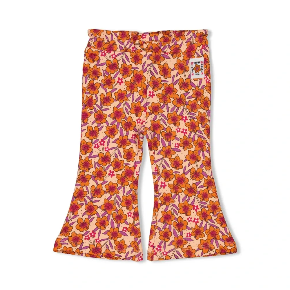 Feetje Babykleding Flare Broek Love Peace Aloha Perzik
