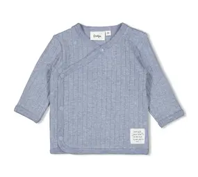 Feetje Babykleding Overslagshirt Rib Blue Ocean Blauw melange