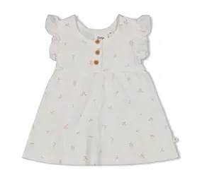 Feetje Babykleding Jurk Crinkle Delicate Flower Offwhite