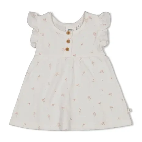 Feetje Babykleding Jurk Crinkle Delicate Flower Offwhite