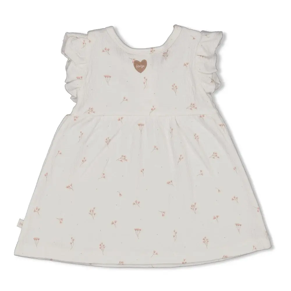 Feetje Babykleding Jurk Crinkle Delicate Flower Offwhite