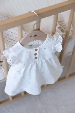 Feetje Babykleding Jurk Crinkle Delicate Flower Offwhite