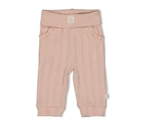 Feetje Babykleding Broek Pointelle Rib Delicate Flower Lichtroze