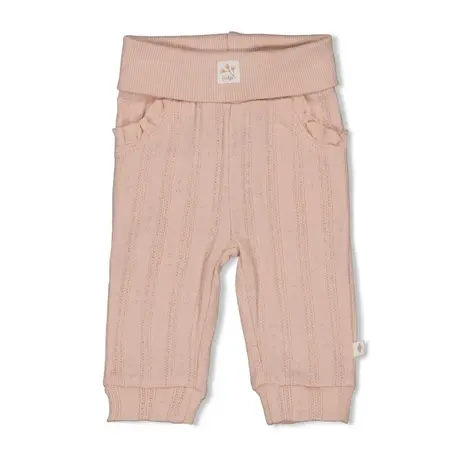 Feetje Babykleding Broek Pointelle Rib Delicate Flower Lichtroze