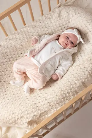 Feetje Babykleding Broek Pointelle Rib Delicate Flower Lichtroze