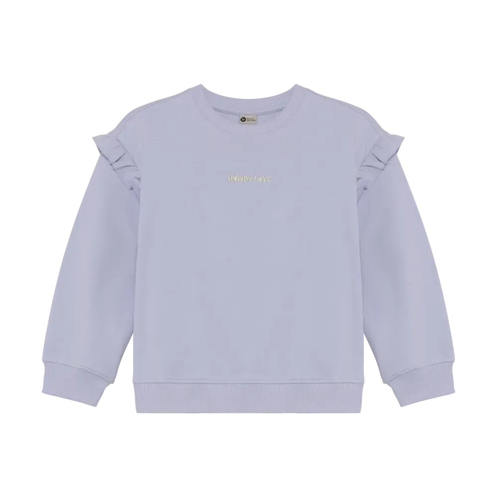 Daily7 Sweater Ruffle Sleeve Icelandic Blue