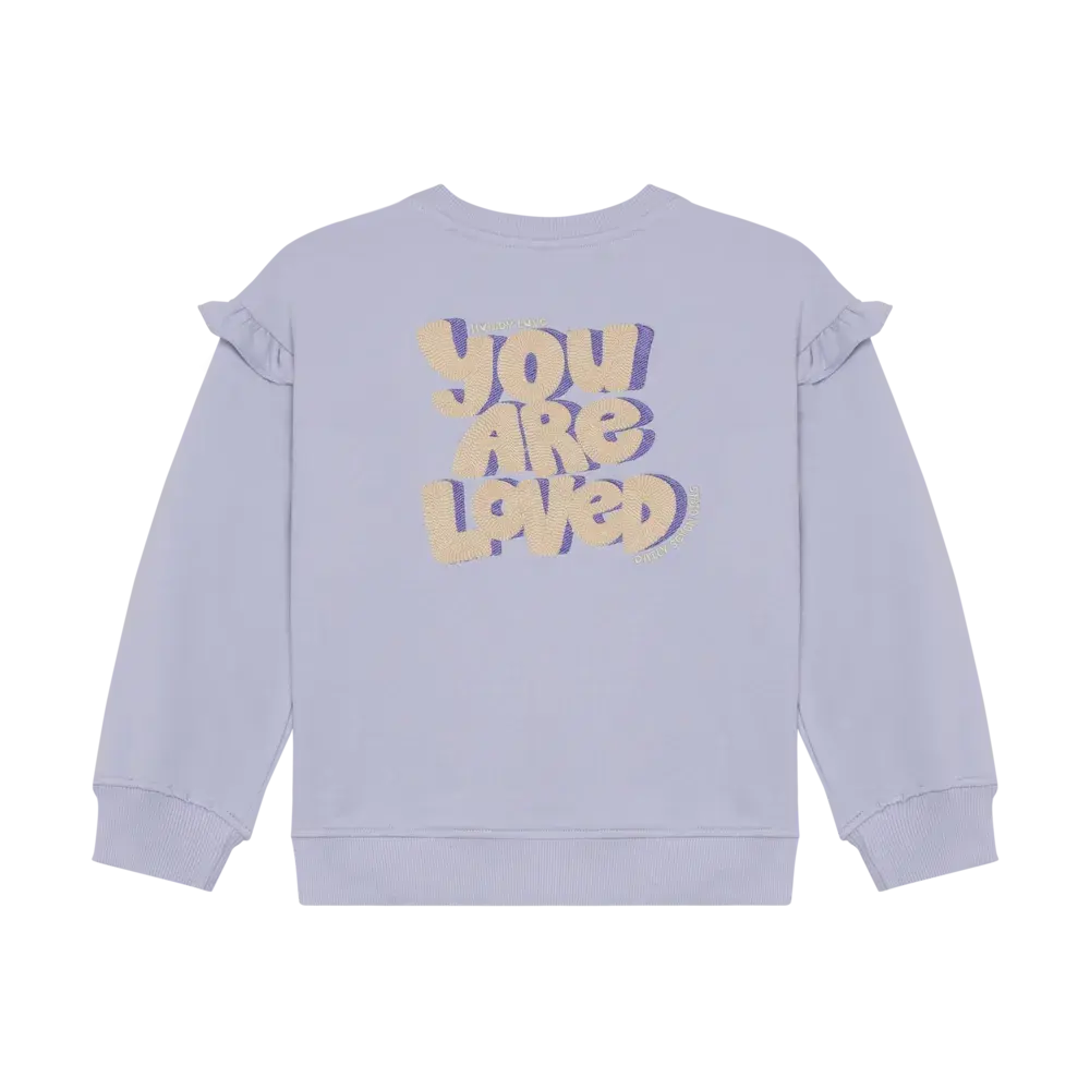 Daily7 Sweater Ruffle Sleeve Icelandic Blue