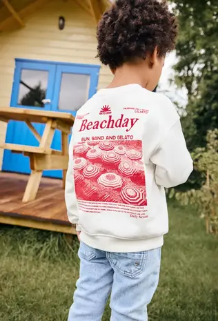 Daily7 Sweater Oversized Artwork Egret