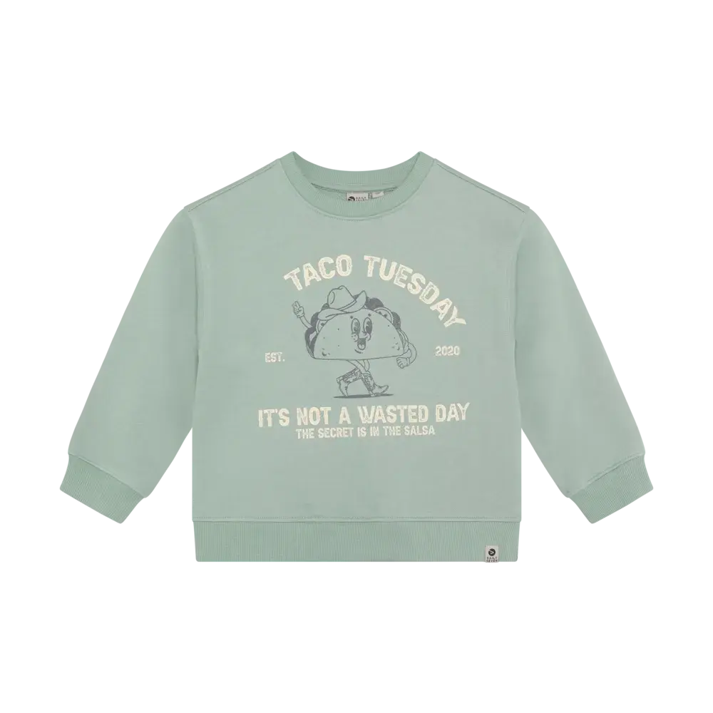 Daily7 Sweater Oversized Print Green Milieu