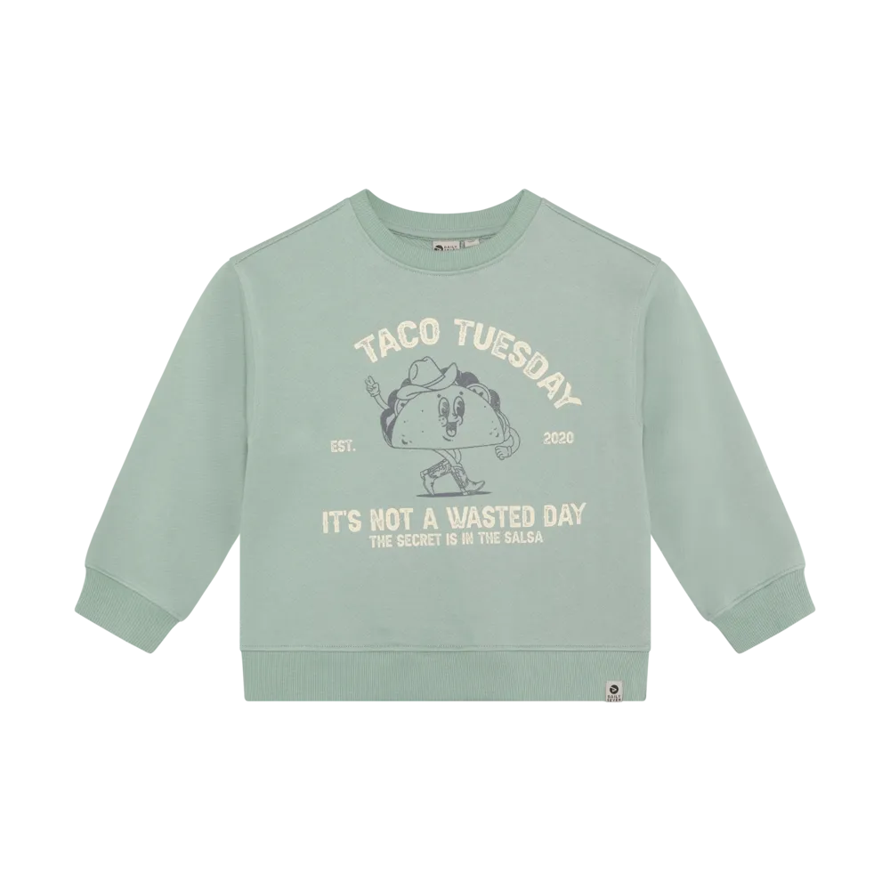 Sweater Oversized Print Green Milieu afbeelding