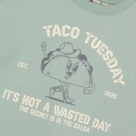 Daily7 Sweater Oversized Print Green Milieu