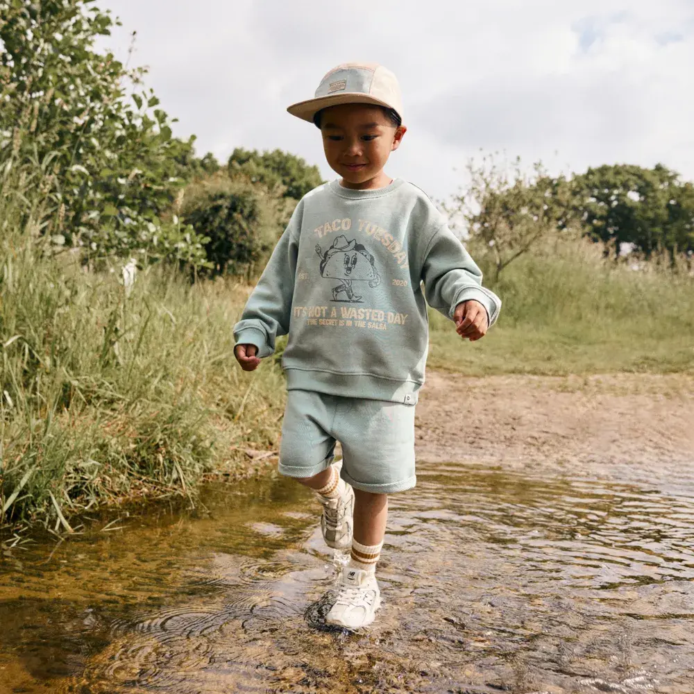 Daily7 Sweater Oversized Print Green Milieu