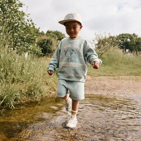 Daily7 Sweater Oversized Print Green Milieu