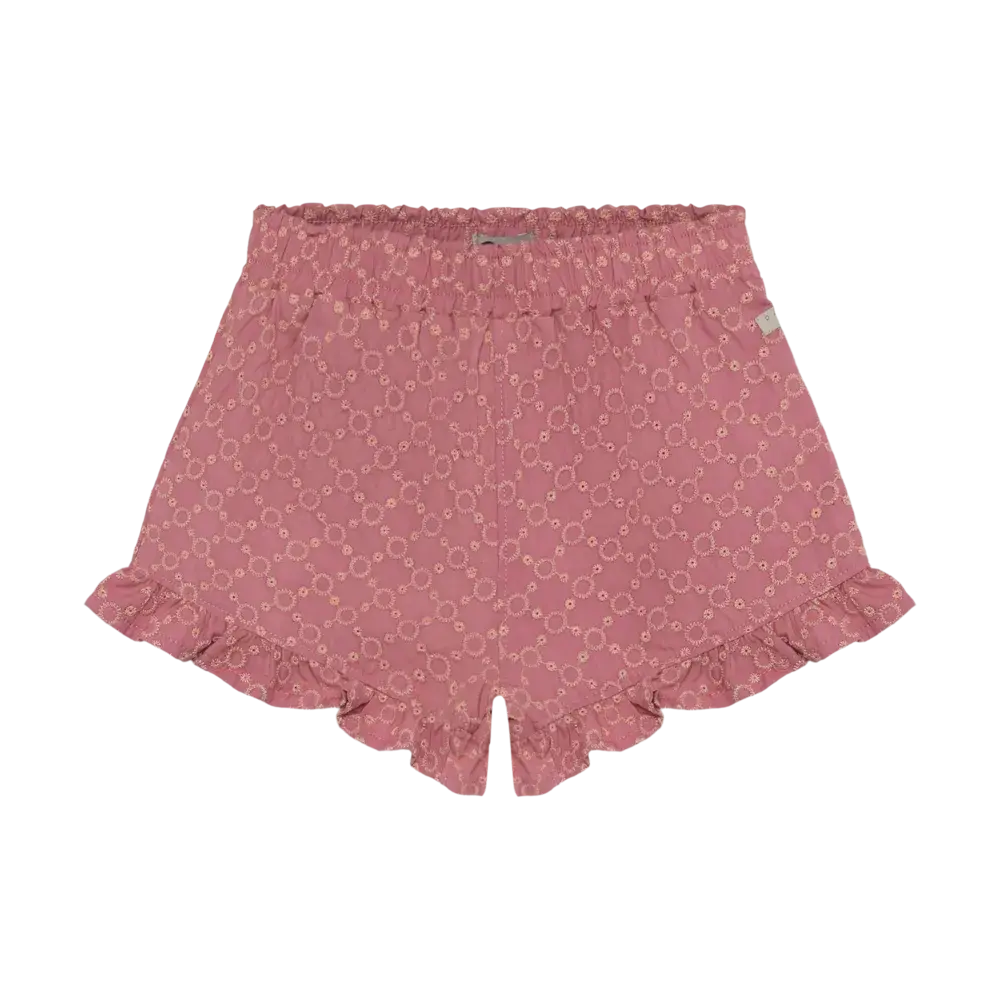 Daily7 Shorts Ruffle Broderie Heather Rose
