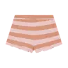 Daily7 Shorts Ruffle Fancy Stripe Silver Pink