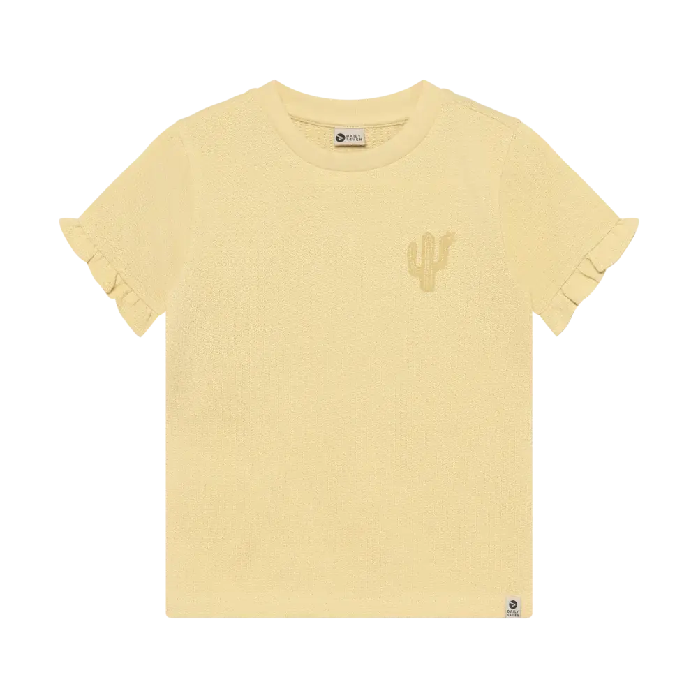 Daily7 Shirt Ruffle Backprint Reed Yellow Daily7 Shirt Ruffle Backprint Reed Yellow