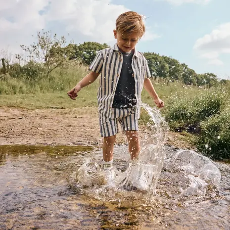 Daily7 Shirt Stripe Cotton Thunderstorm