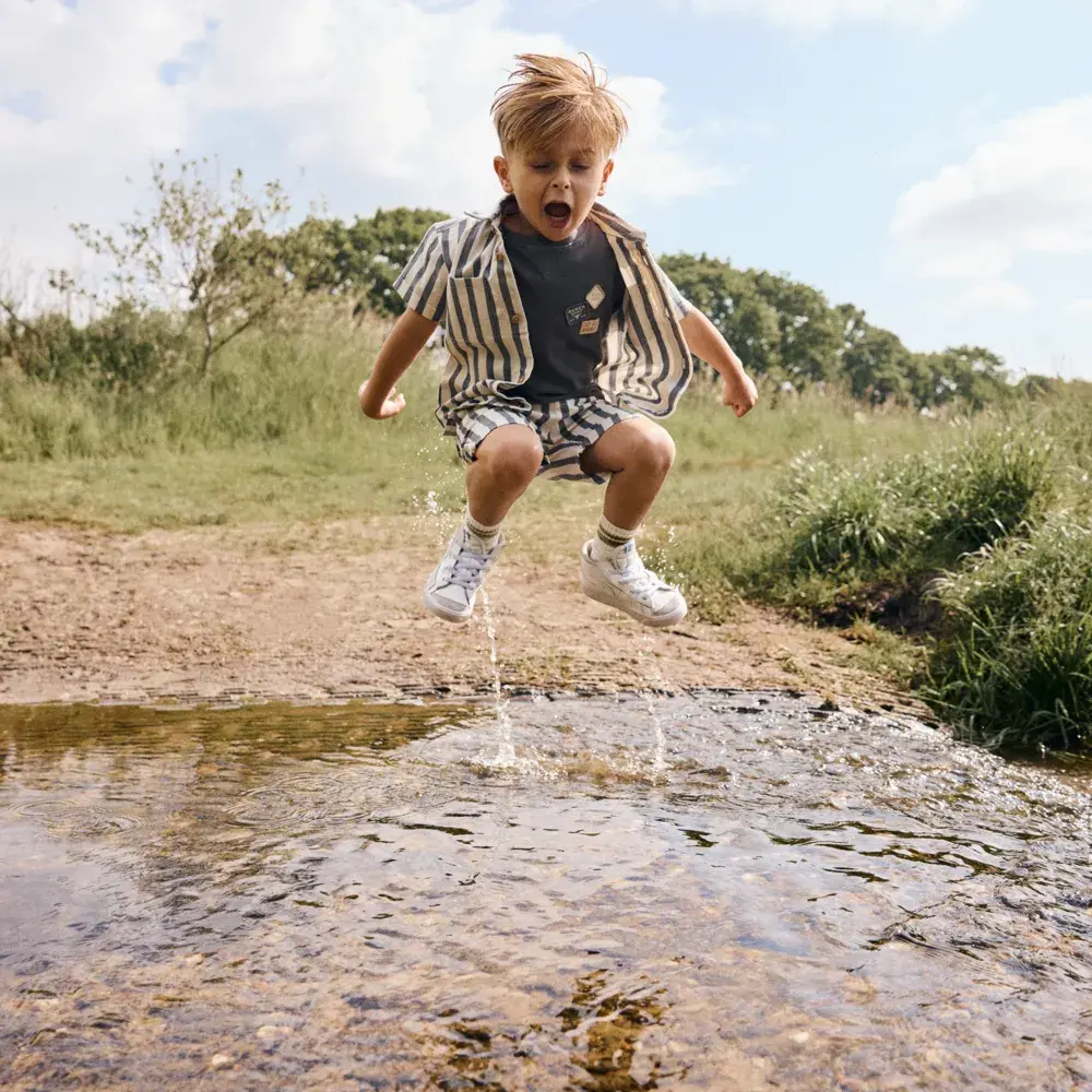 Daily7 Shirt Stripe Cotton Thunderstorm