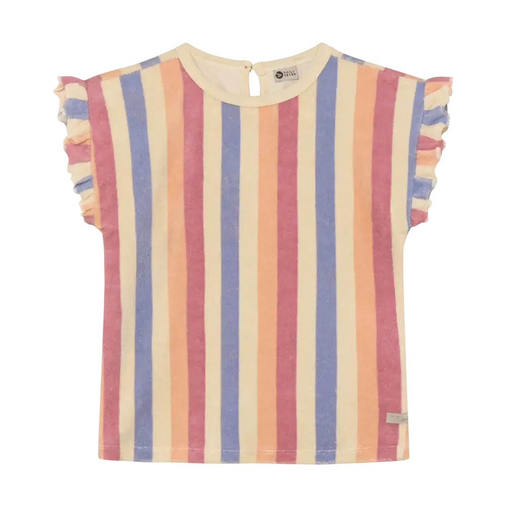 Daily7 Shirt Terry Striped Heather Rose