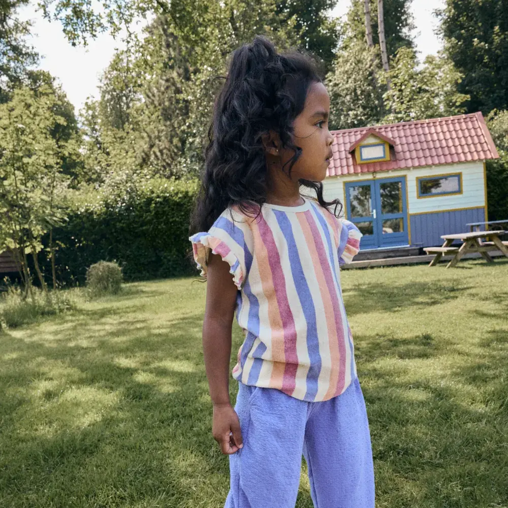 Daily7 Shirt Terry Striped Heather Rose