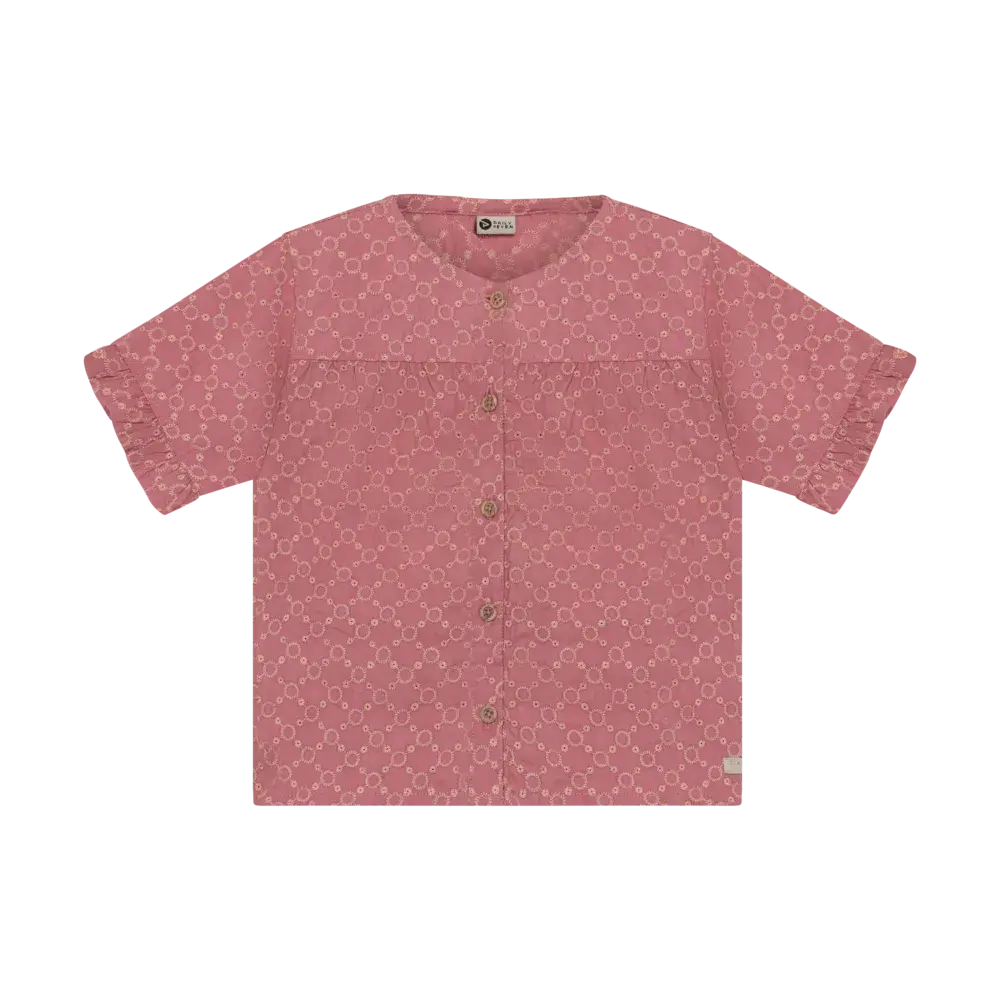 Daily7 Shirt Ruffle Broderie Heather Rose