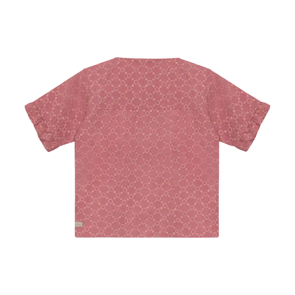 Daily7 Shirt Ruffle Broderie Heather Rose