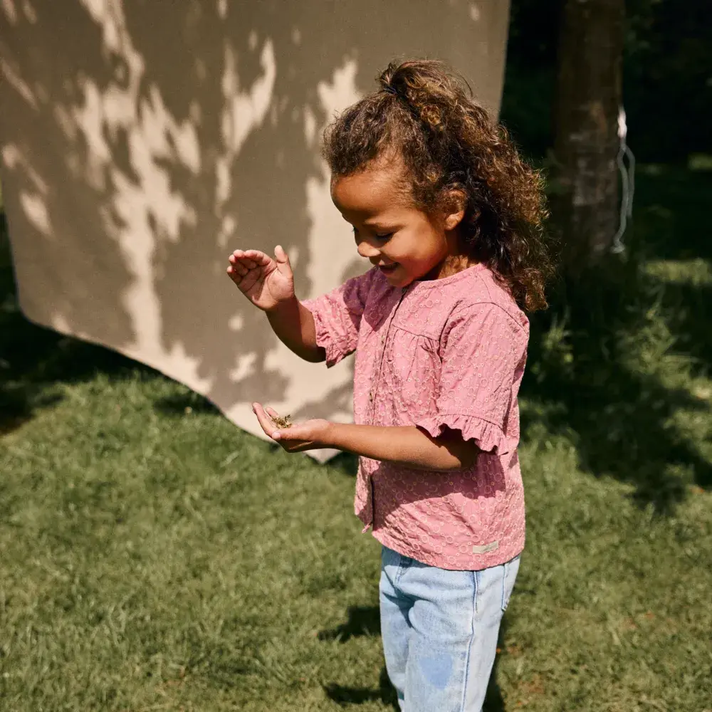 Daily7 Shirt Ruffle Broderie Heather Rose