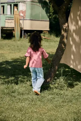 Daily7 Shirt Ruffle Broderie Heather Rose