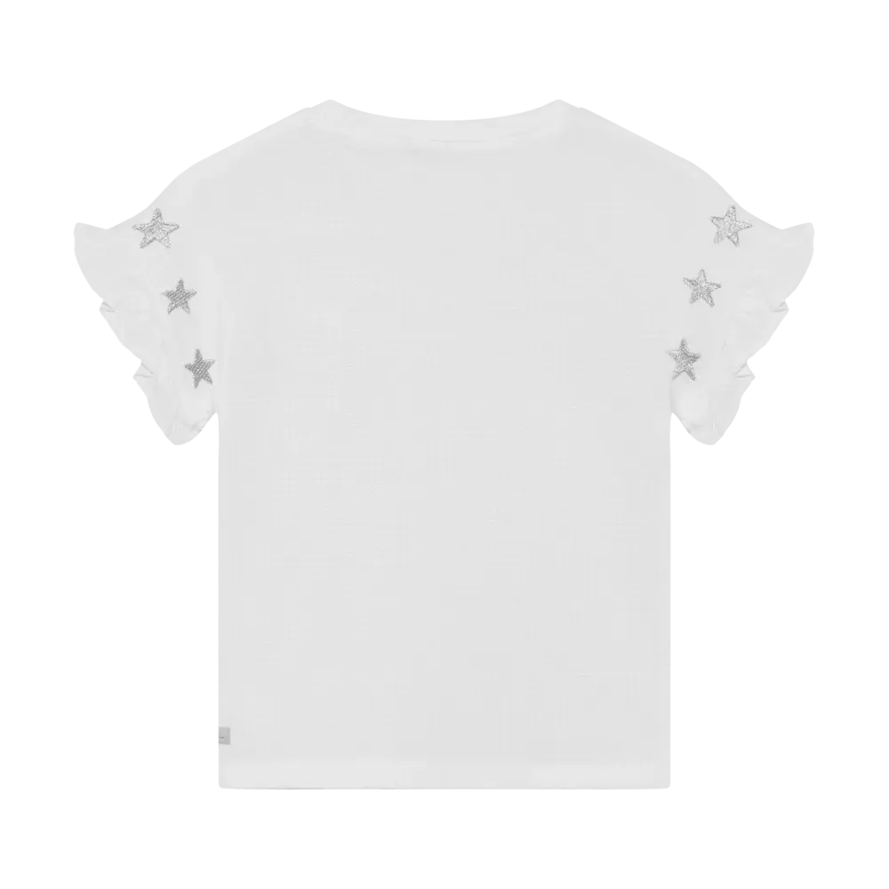 Daily7 Shirt Embroidery Sleeve Egret