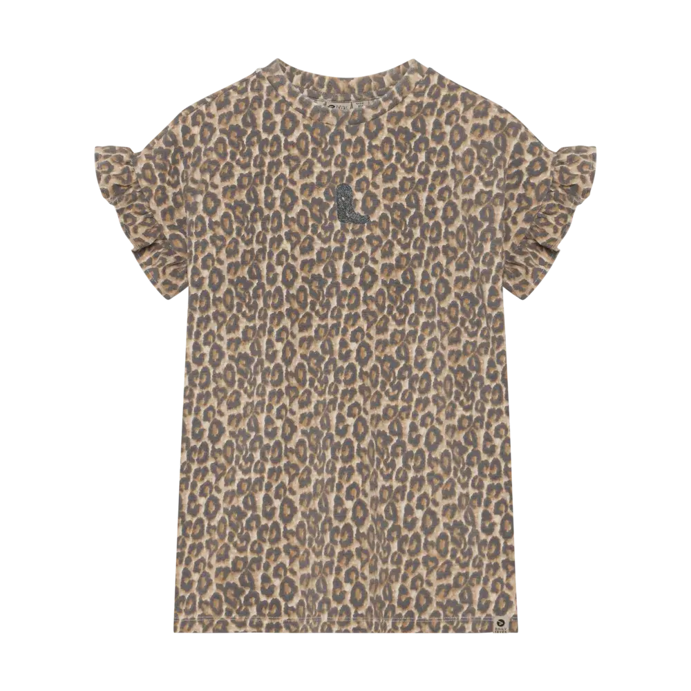 Daily7 Shirt Dress Allover Print Sandshell