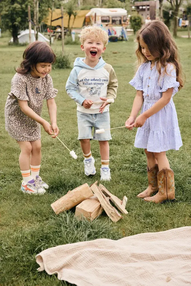 Daily7 Shirt Dress Allover Print Sandshell