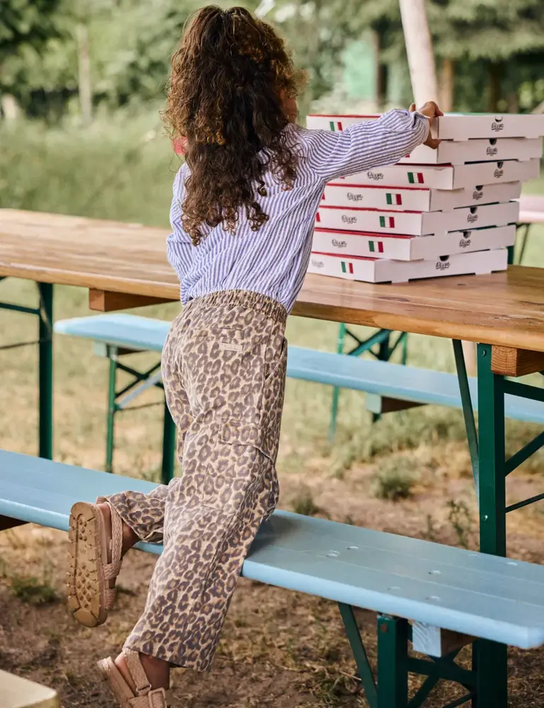 Daily7 Pants Wide Cargo Print Sandshell